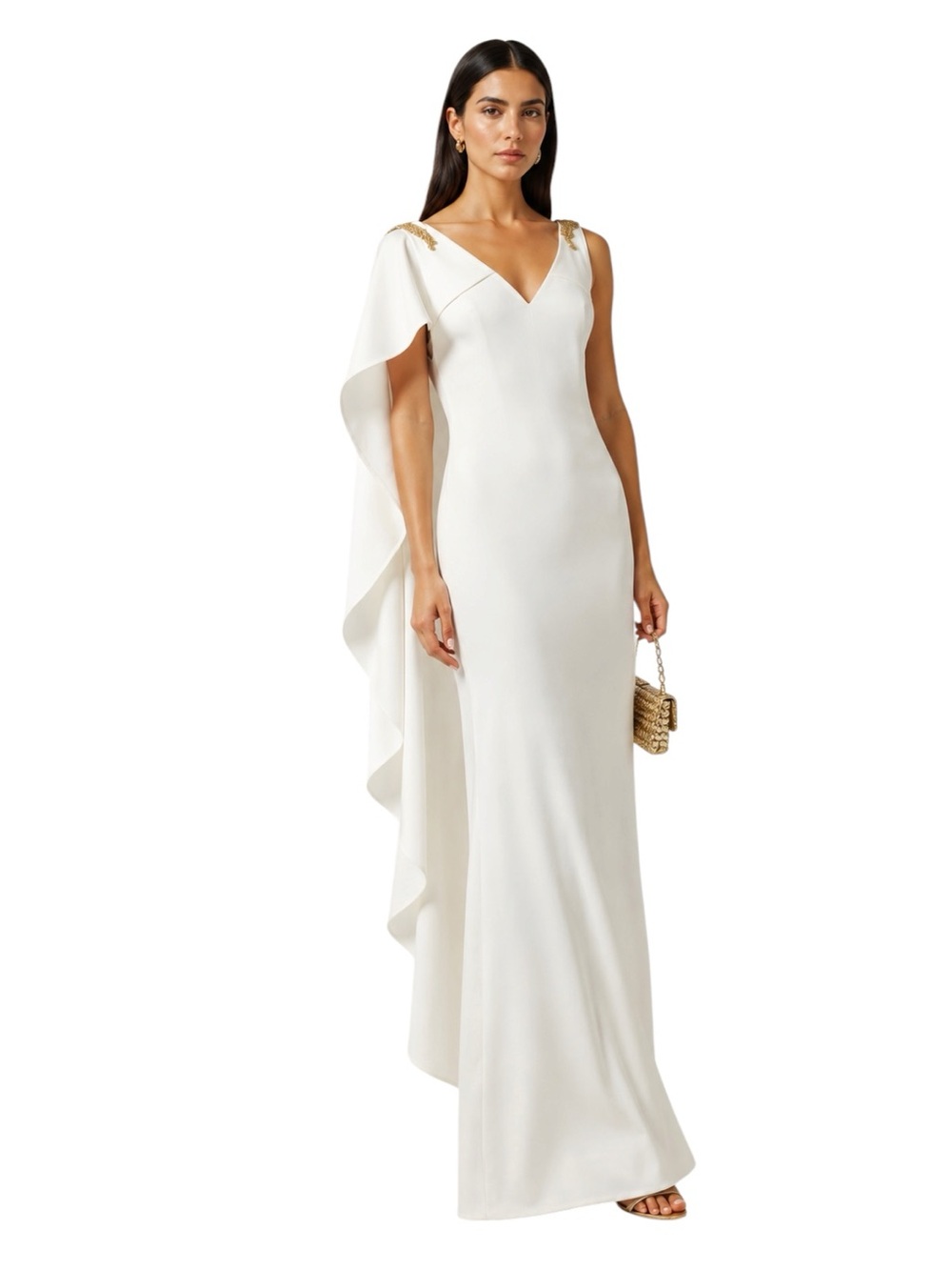 Marchesa Notte Ivory Formal Gown Beaded Size 10